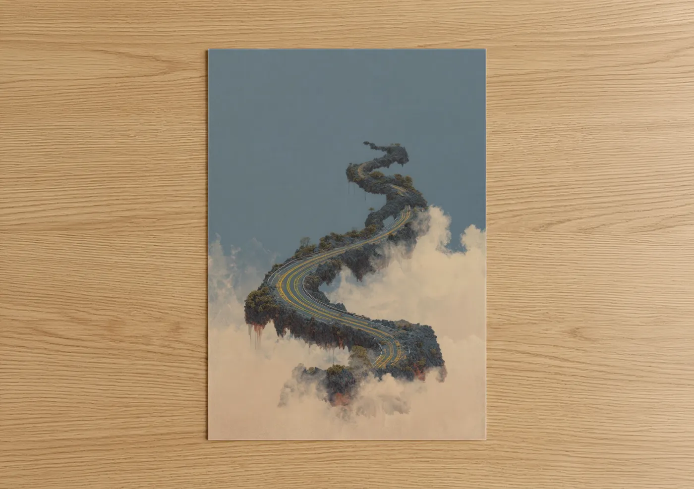Surreal Mountain Road Landscape Wall Art