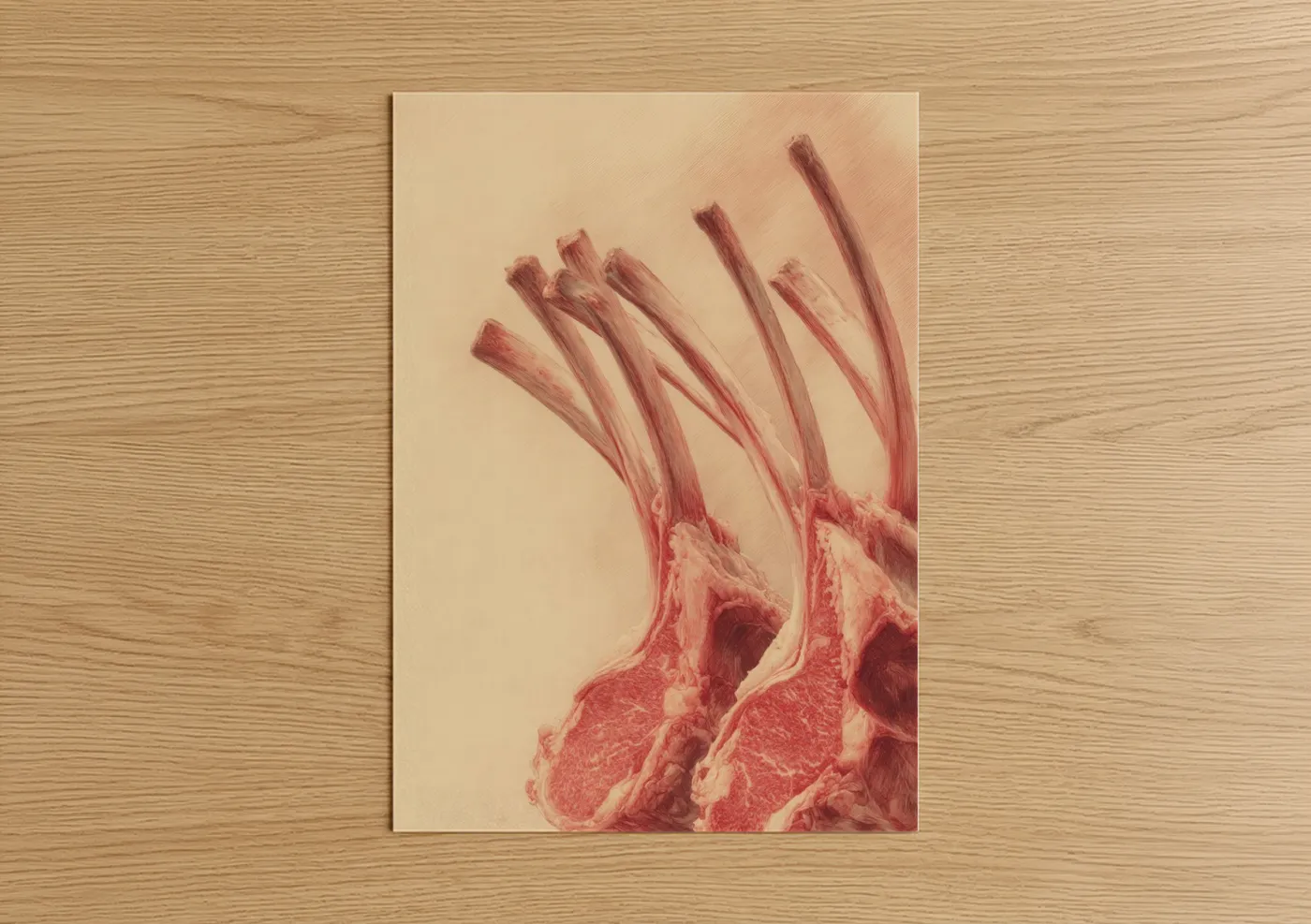 Raw Meat Anatomical Fine Art Print Wall Art