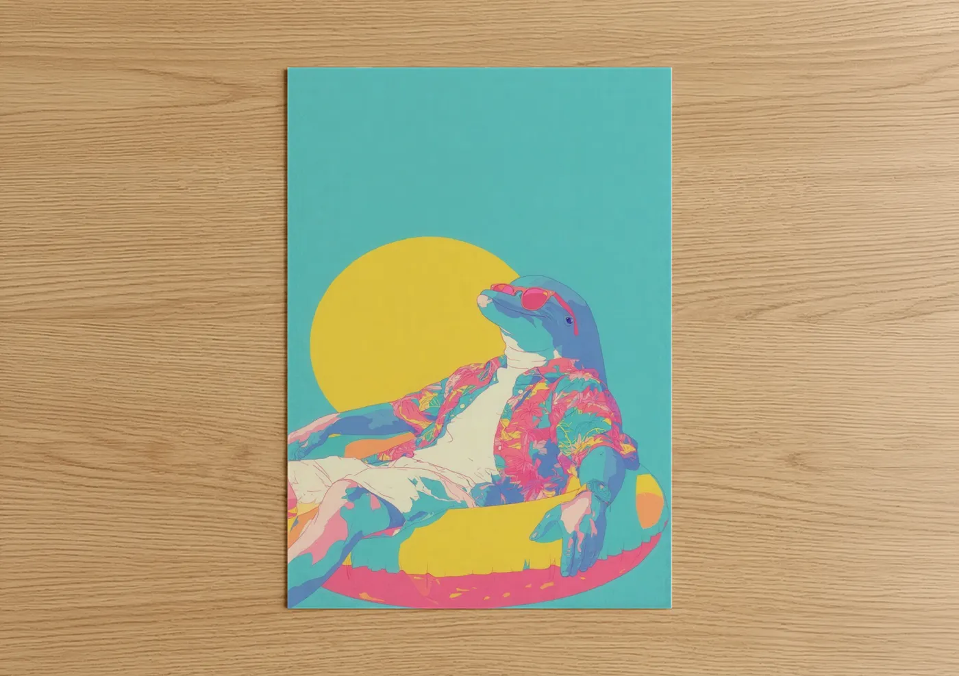 Colorful Dolphin Pop Art Illustration Wall Art