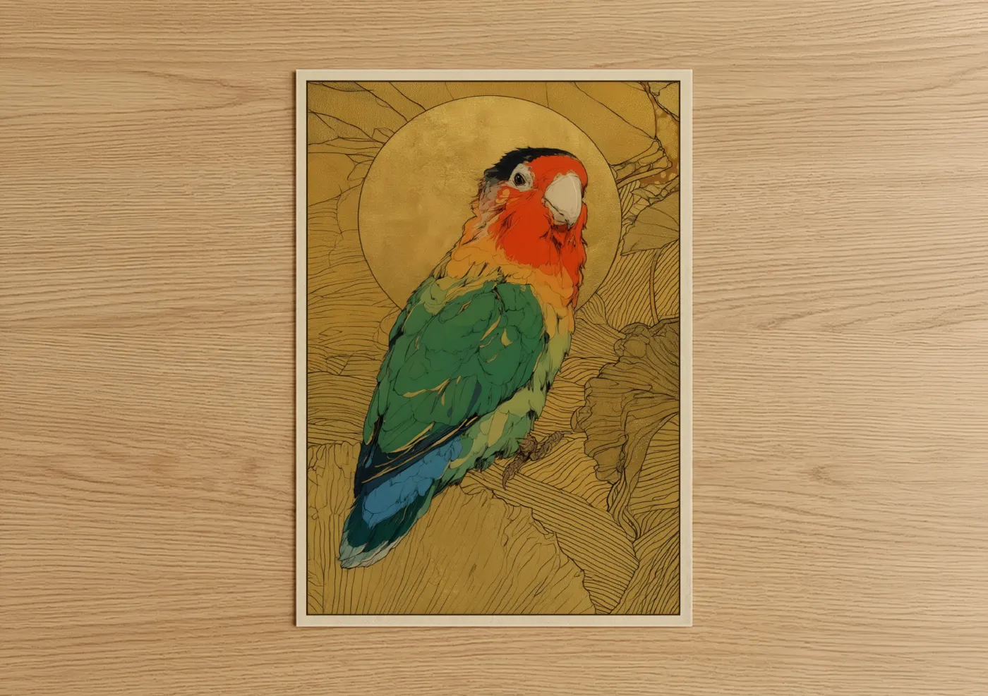 Golden Macaw Parrot Art Print Wall Art