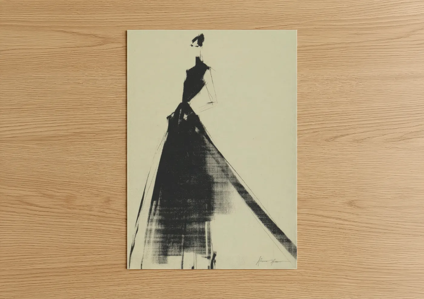 Elegant Fashion Illustration Sketch Wall Art