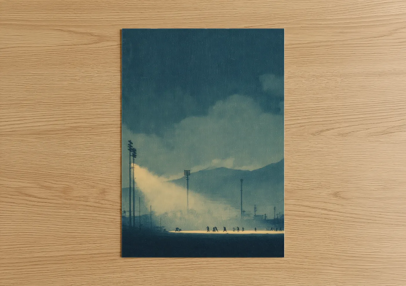 Industrial Football Field Dawn Landscape Wall Art
