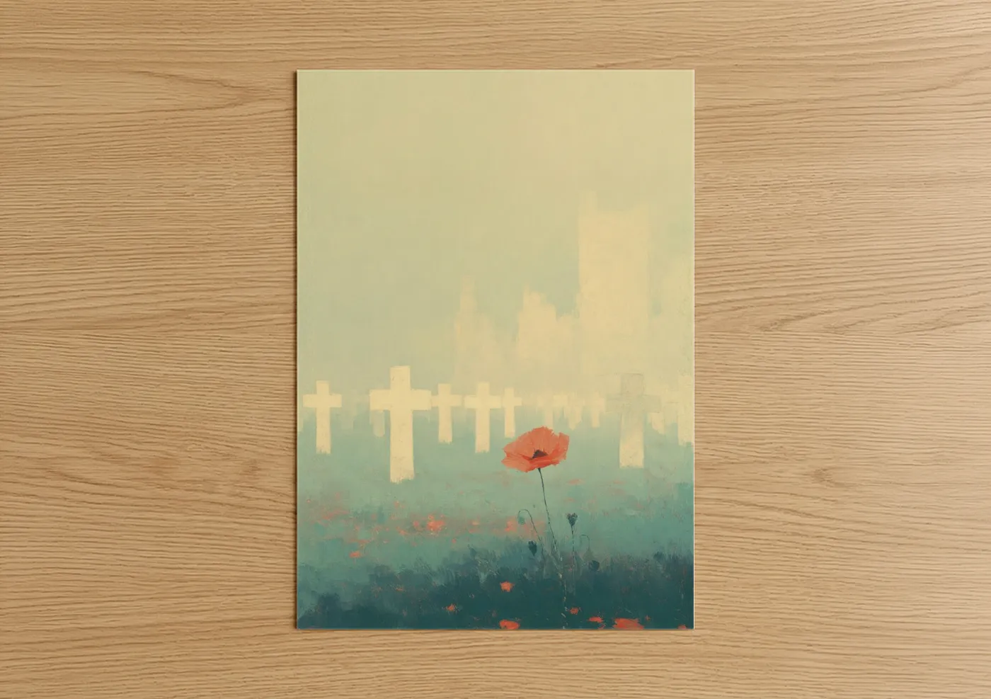 Red Poppy Veterans Day Memorial Wall Art