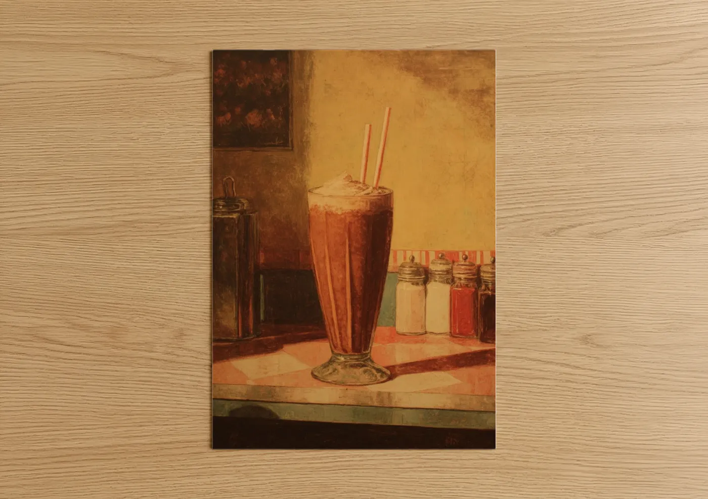Vintage Milkshake Retro Cafe Wall Art