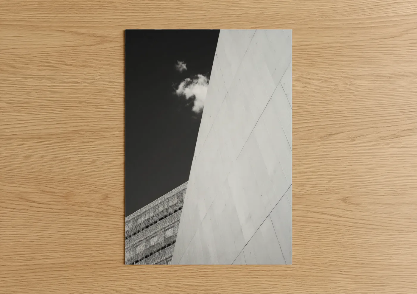 Modern Geometric Architecture Black White Wall Art