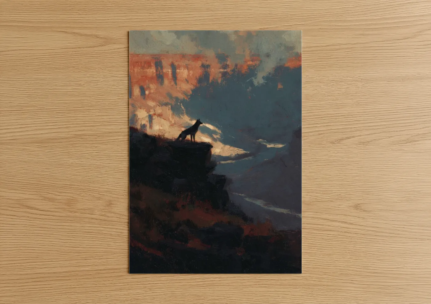 Solitary Coyote Canyon Sunset Wall Art