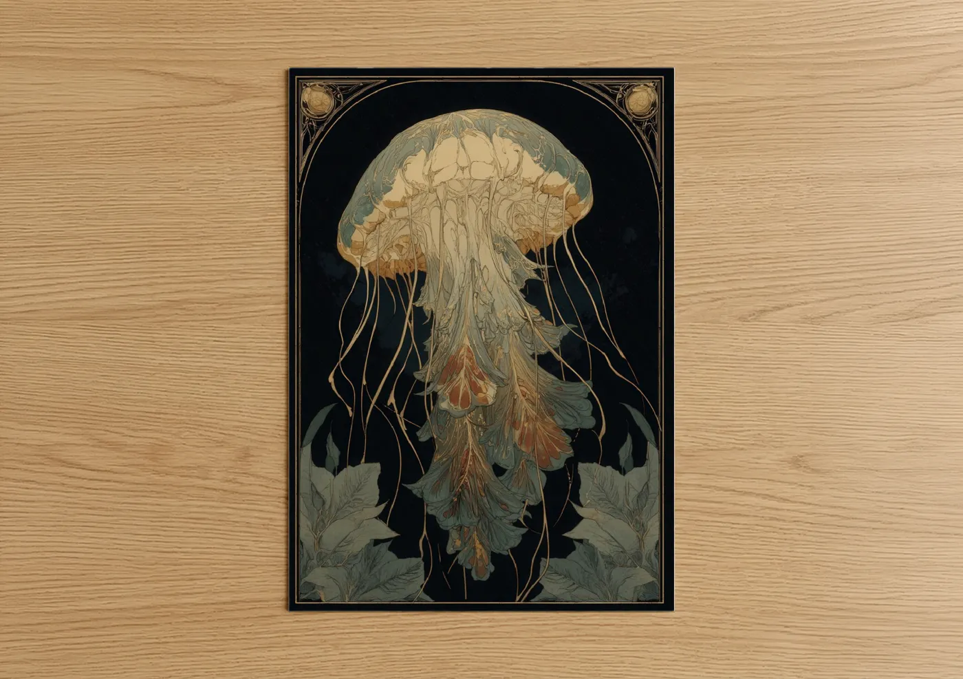 Ethereal Jellyfish Art Deco Print Wall Art