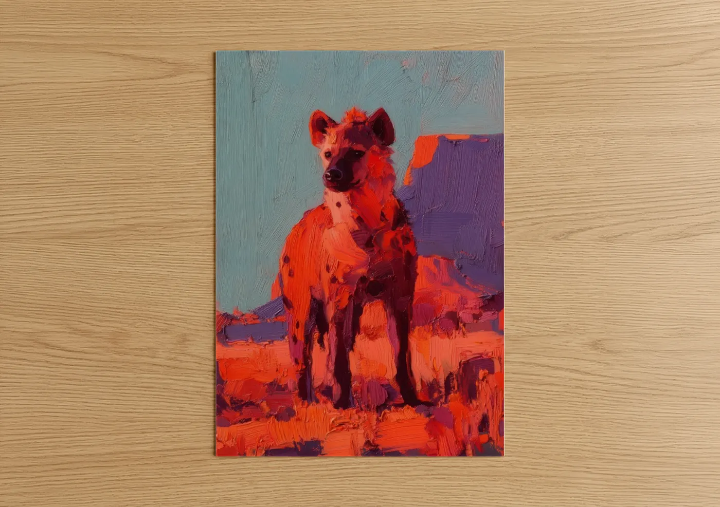 Crimson Hyena Safari Animal Wall Art