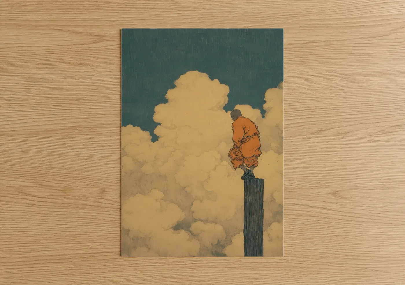 Monk Warrior Cloud Meditation Wall Art