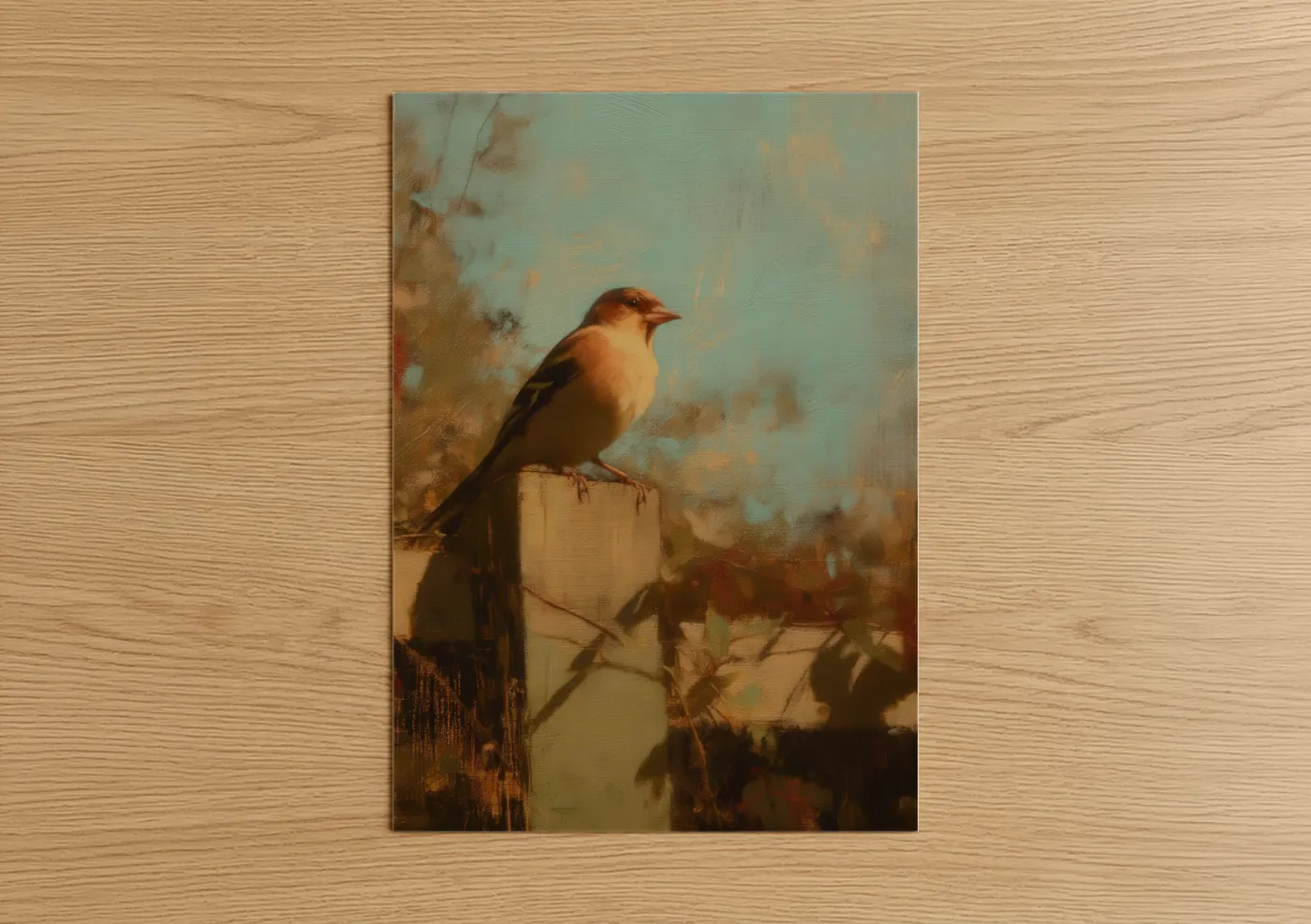 Golden Finch Perched Wildlife Wall Art
