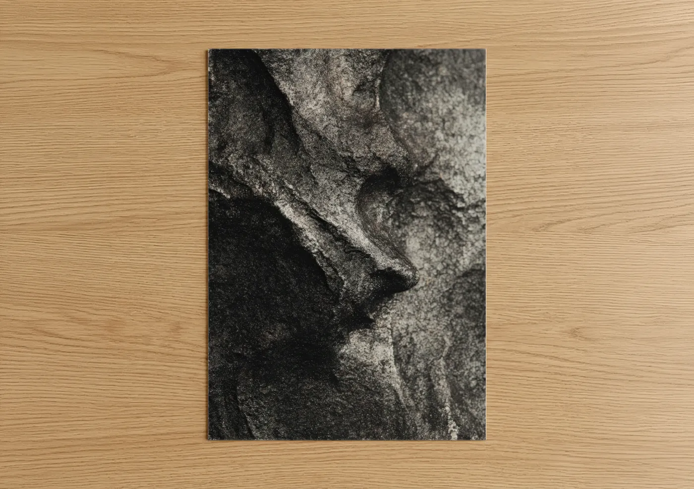 Granite Stone Texture Black White Wall Art
