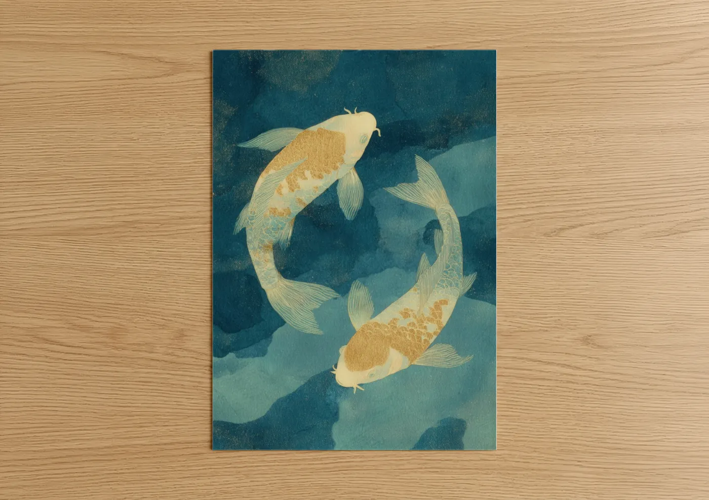 Celestial Koi Pair Pisces Zodiac Wall Art