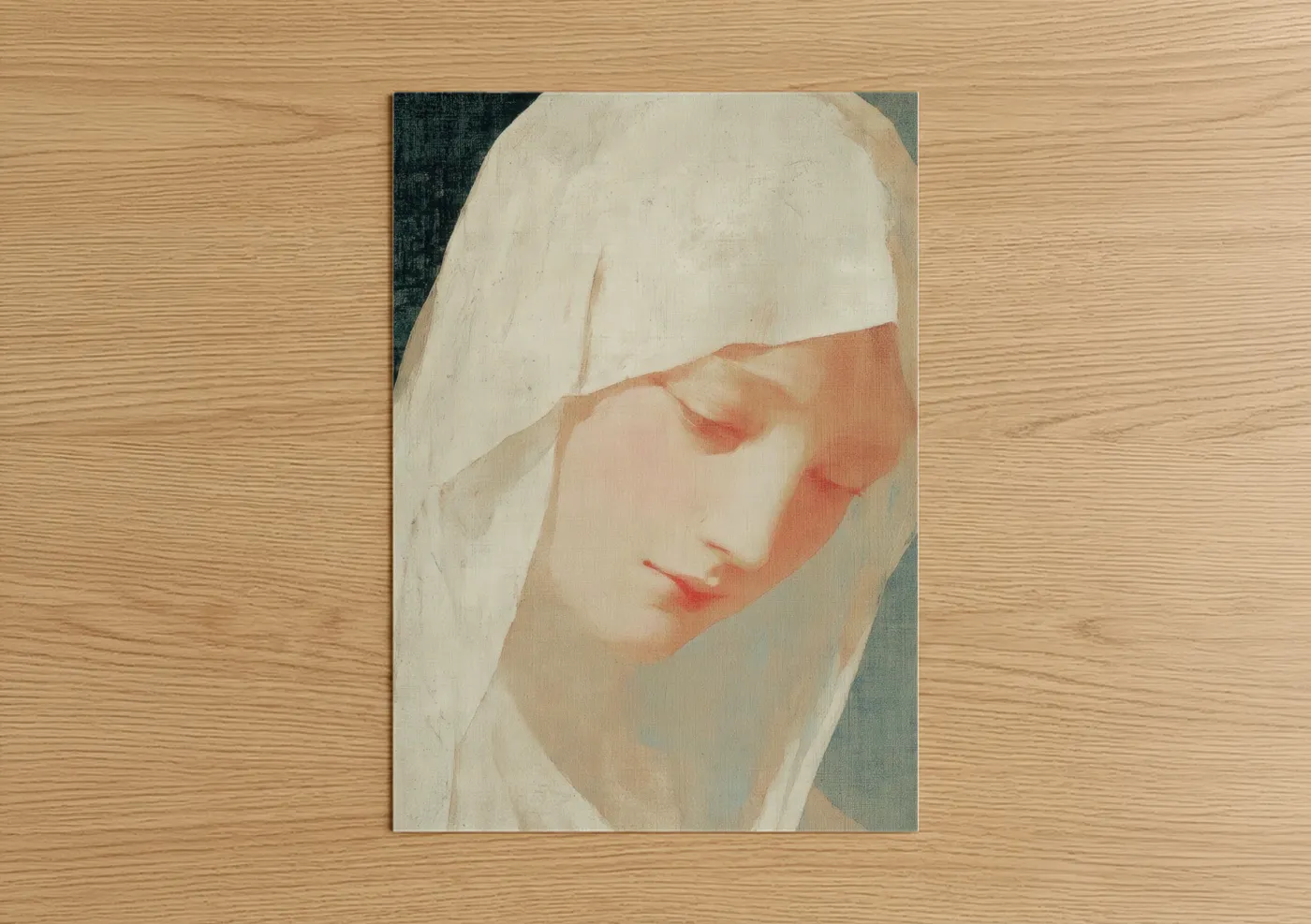 Virgin Mary Serene Portrait Religious Wall Art