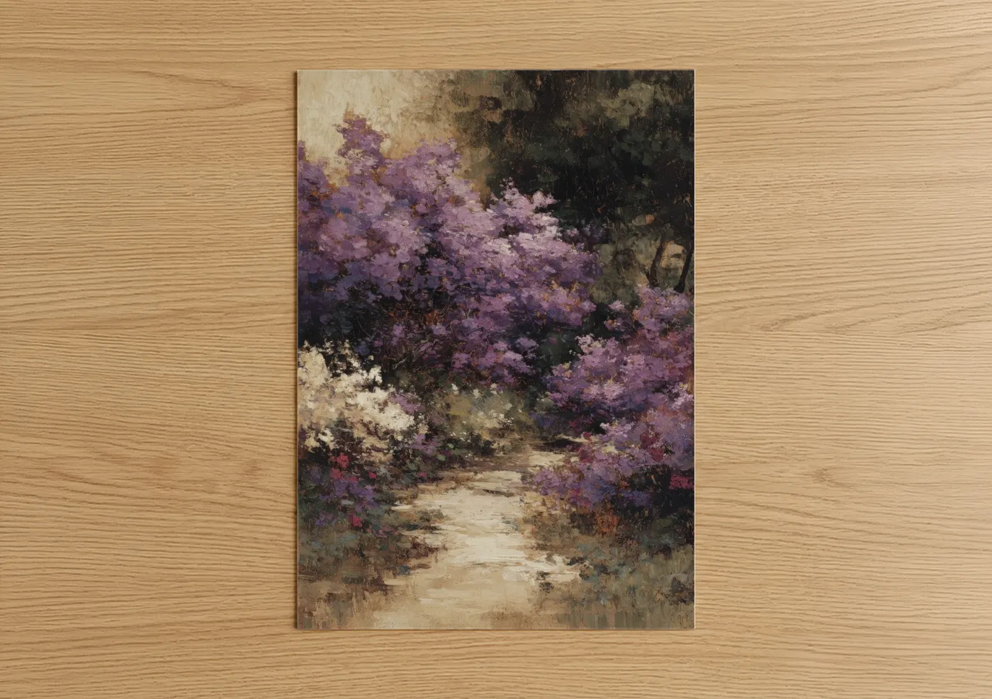Purple Lilac Garden Path Impressionist Wall Art