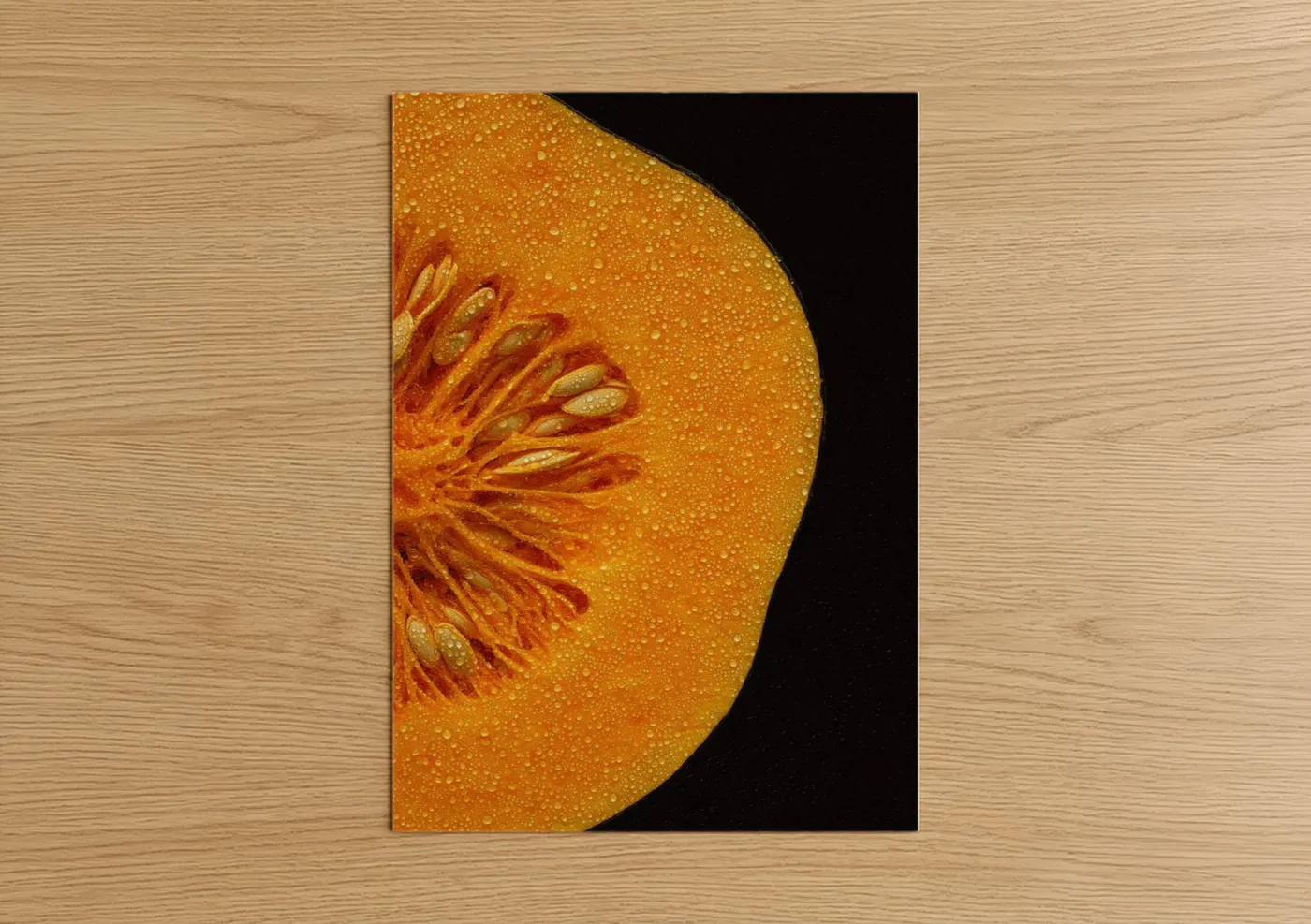 Golden Citrus Half Macro Photography Wall Art