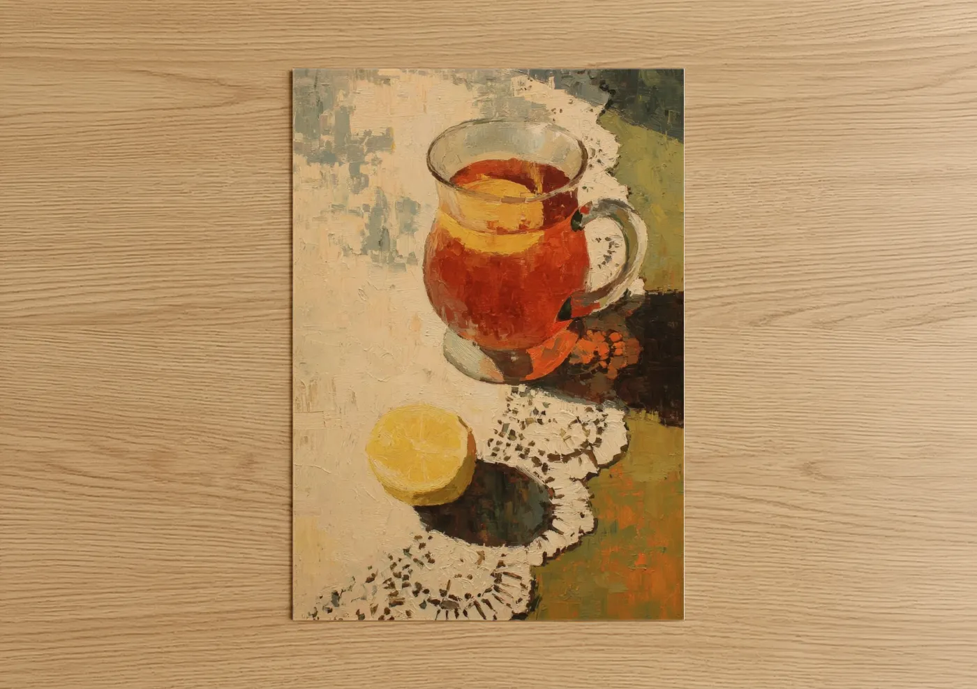 Amber Iced Tea with Lemon Slice Wall Art