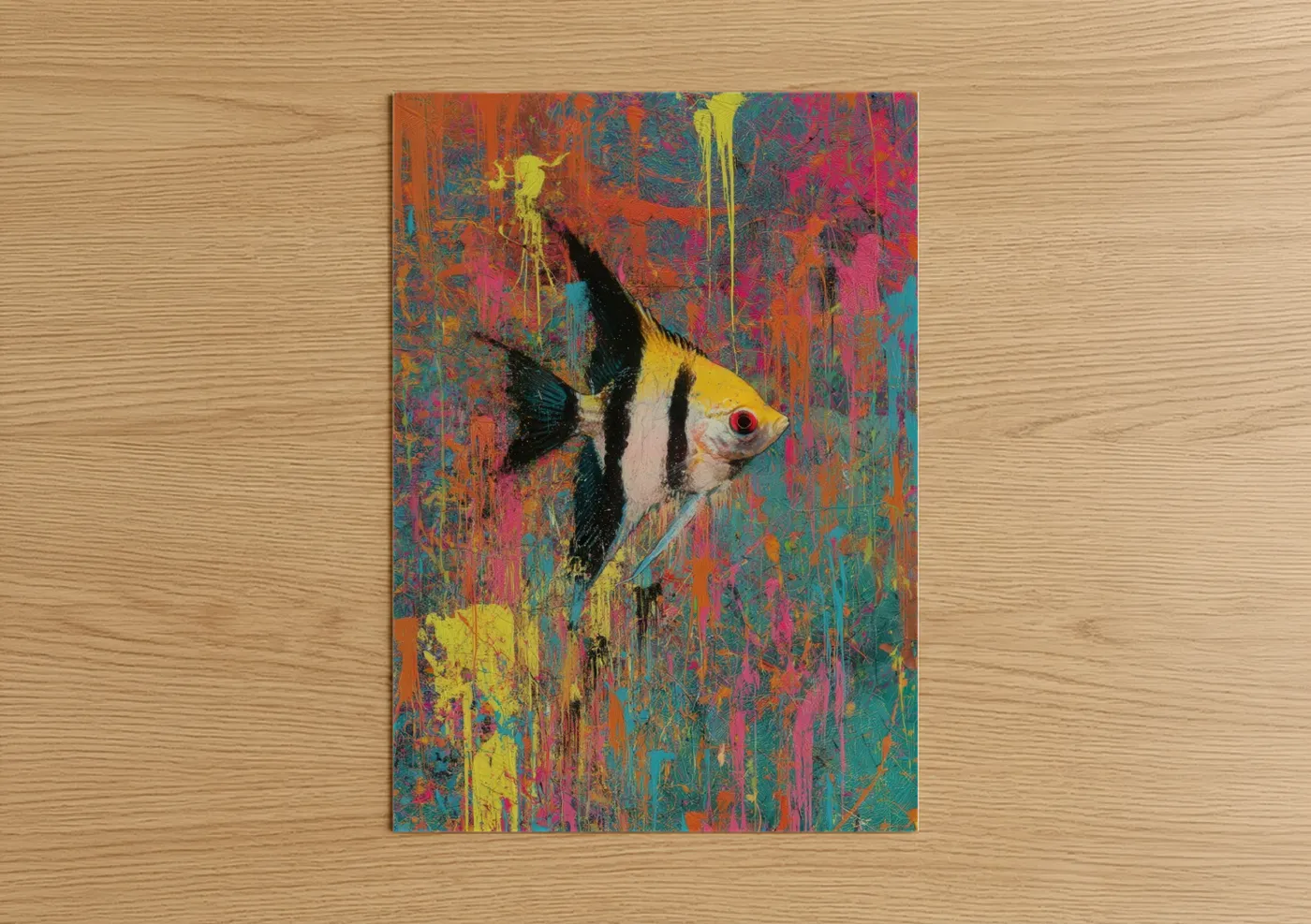 Vibrant Angel Fish Abstract Wall Art