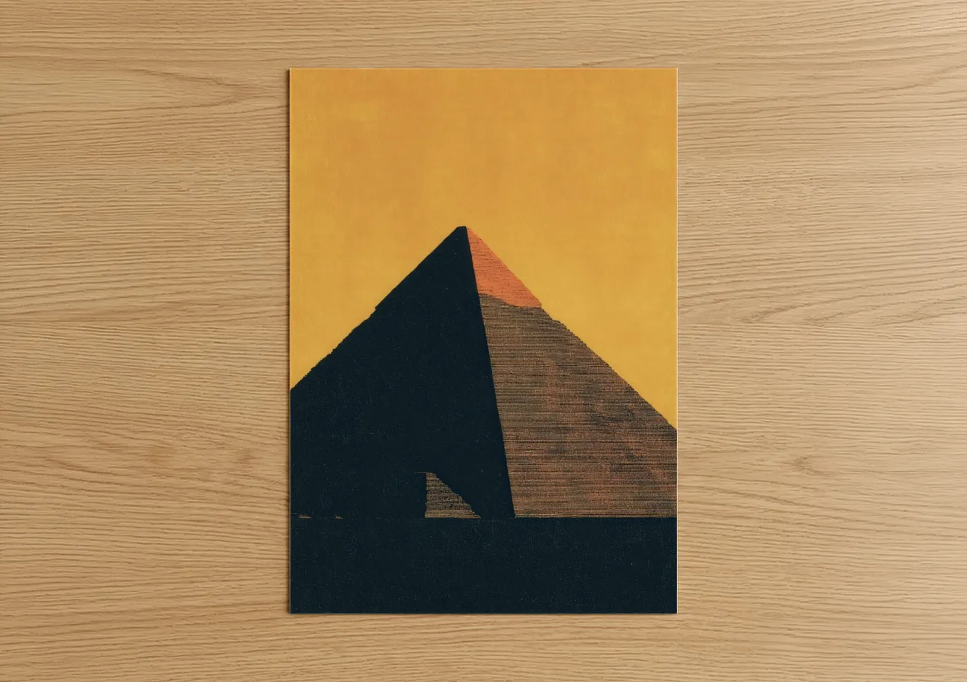 Golden Monument Geometric Architecture Wall Art