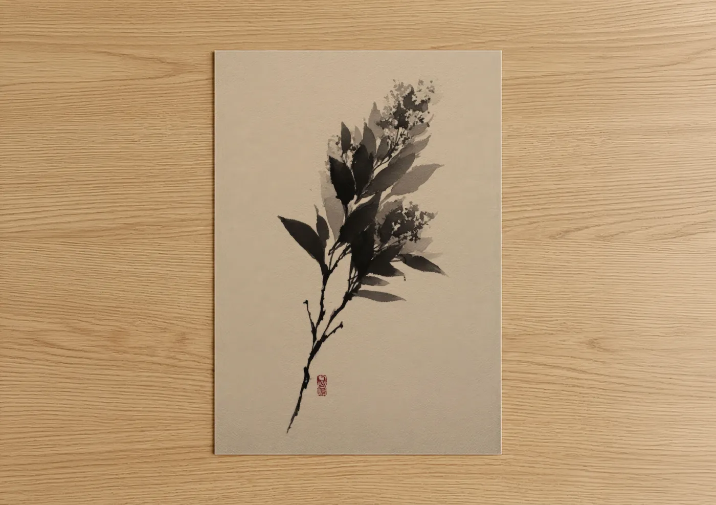 Shadow Lilac Botanical Minimalist Wall Art