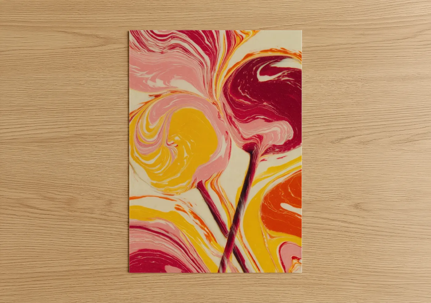 Vibrant Swirled Candy Abstract Art Wall Art