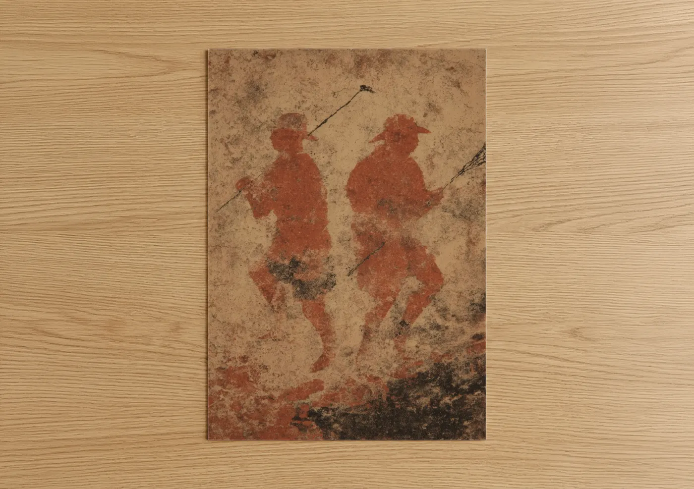 Vintage Lacrosse Players Ancient Wall Art