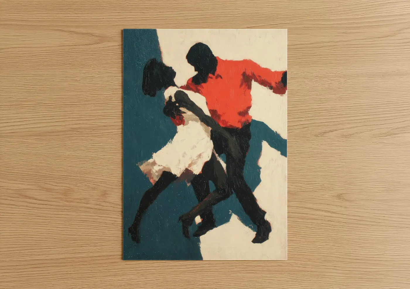 Energetic Swing Dance Couple Wall Art