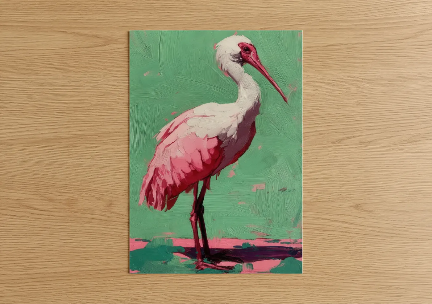 Pink Pelican Portrait Vibrant Safari Wall Art