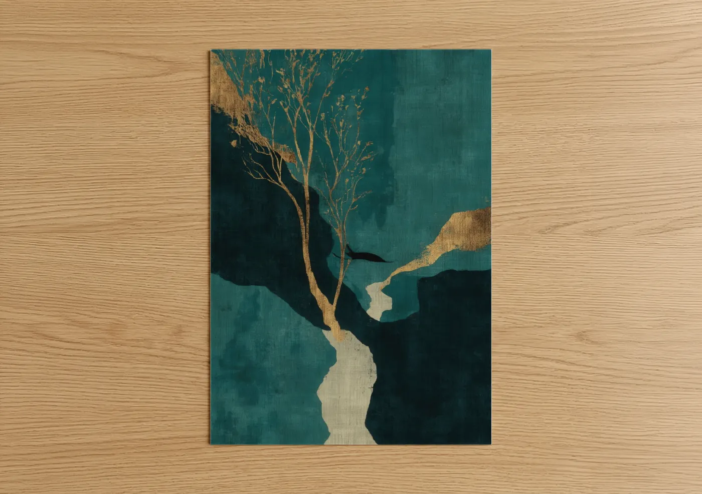 Golden Eel Abstract Nature Art Wall Art