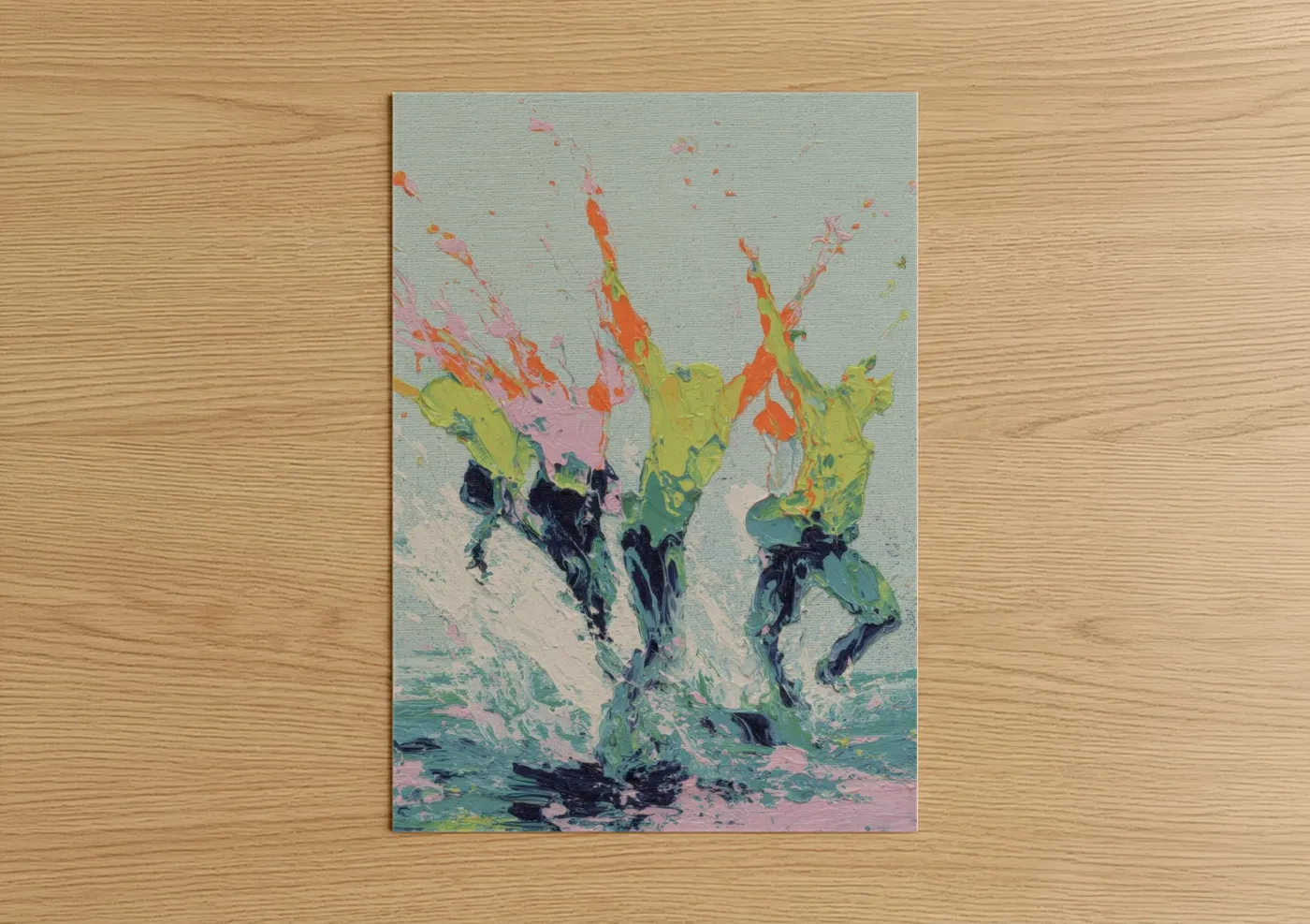 Synchronized Swimming Colorful Water Wall Art