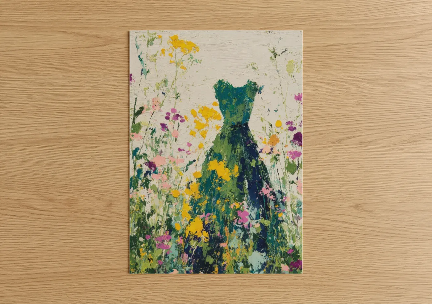 Floral Fashion Illustration Watercolor Dress Wall Art