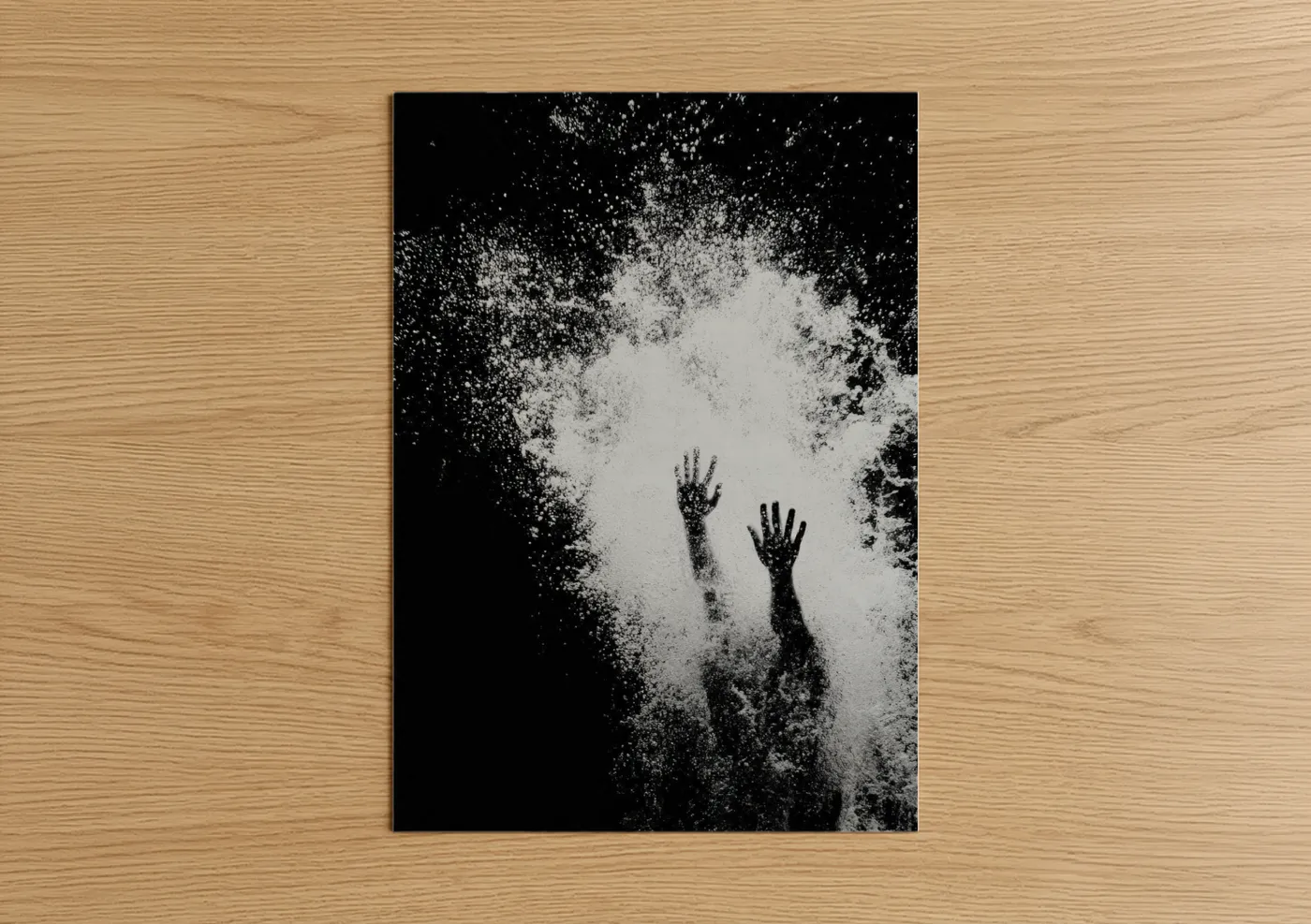 Upward Swimming Abstract Hands Water Wall Art