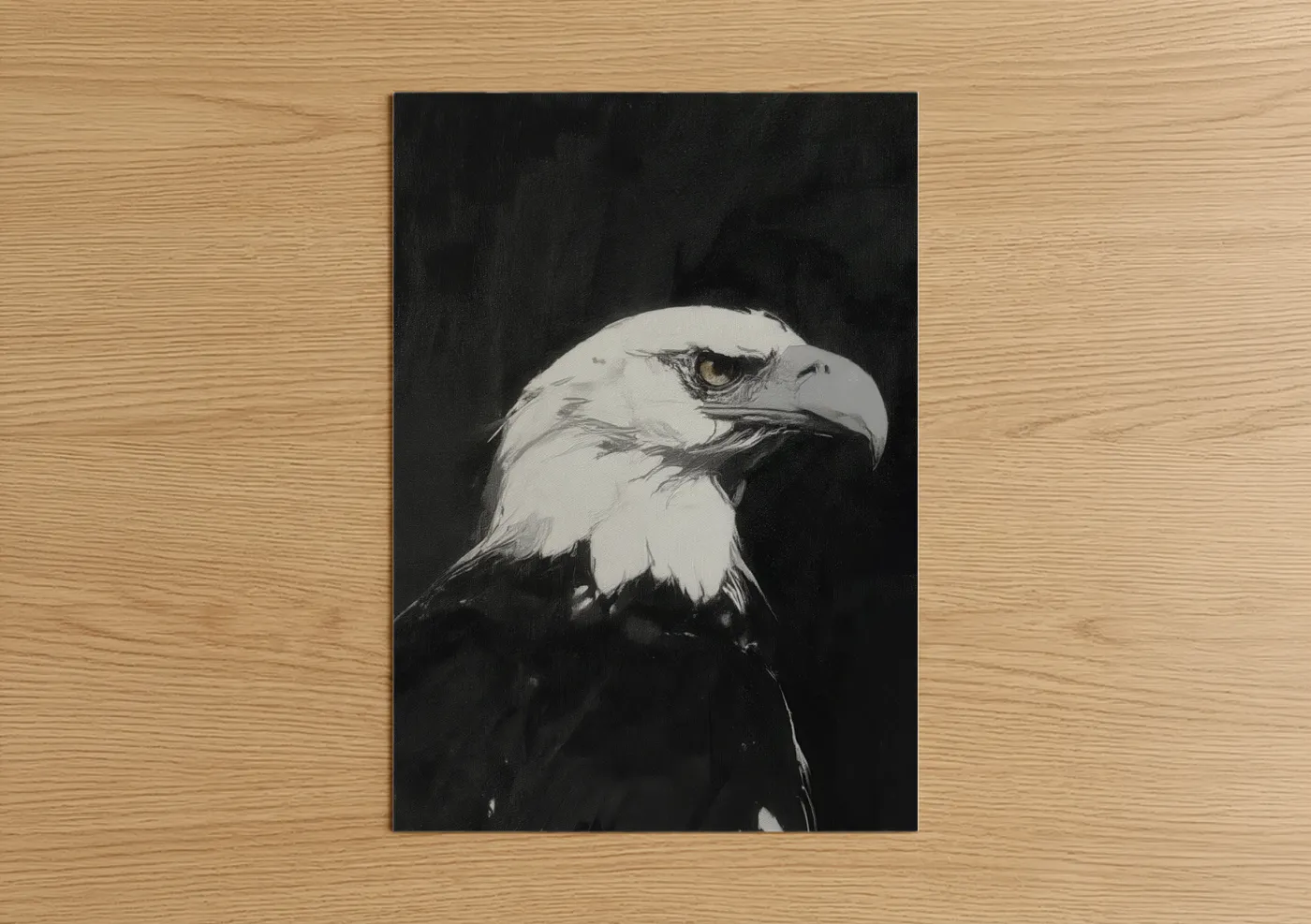 Majestic Eagle Portrait Black and White Wall Art