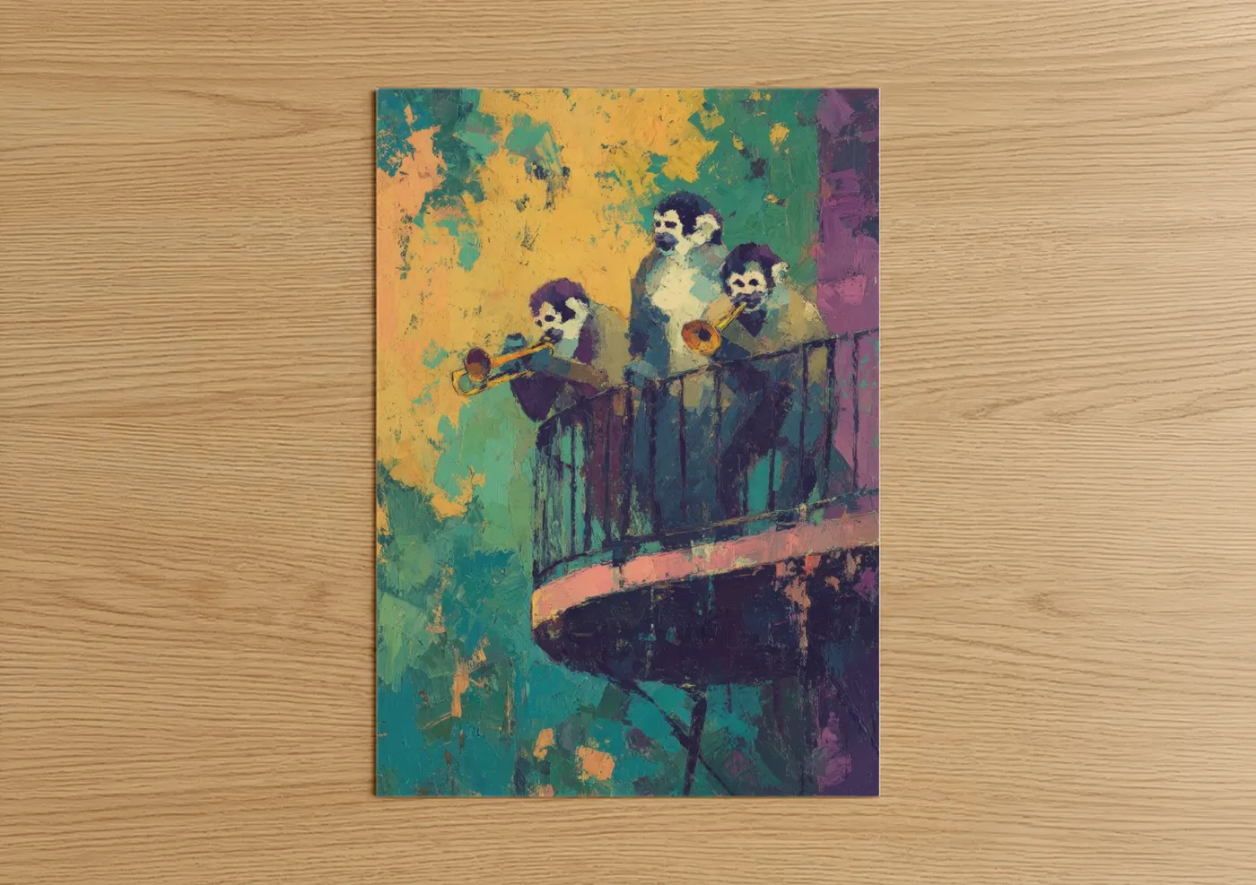 Vibrant Jazz Monkeys Street Wall Art