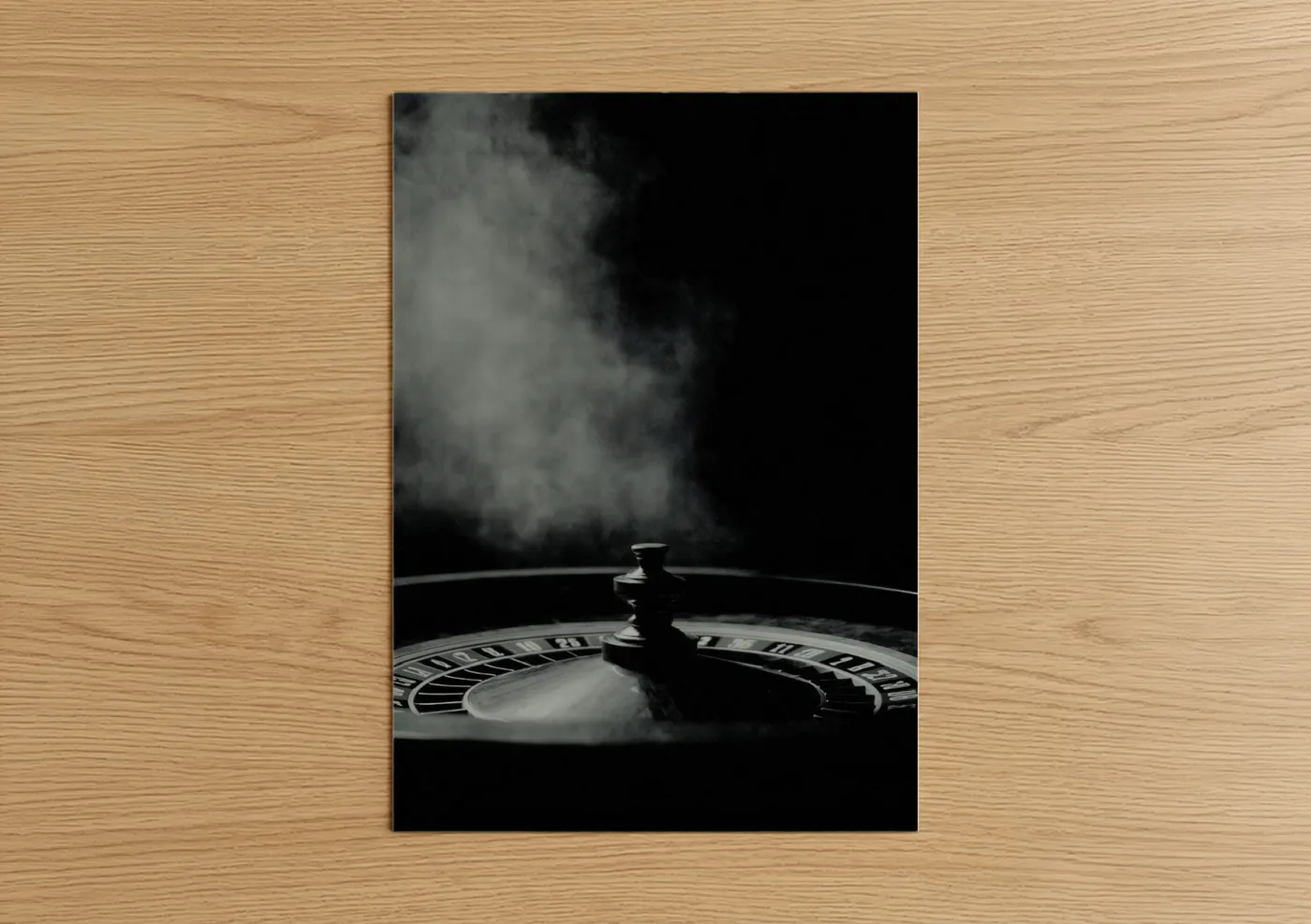 Dramatic Black Roulette Wheel Photography Wall Art