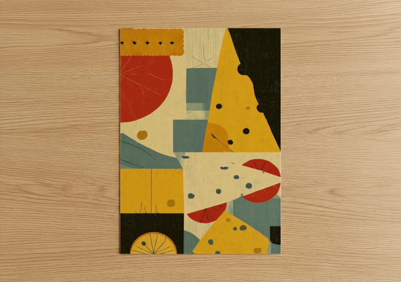 Abstract Cheese Geometric Wall Art
