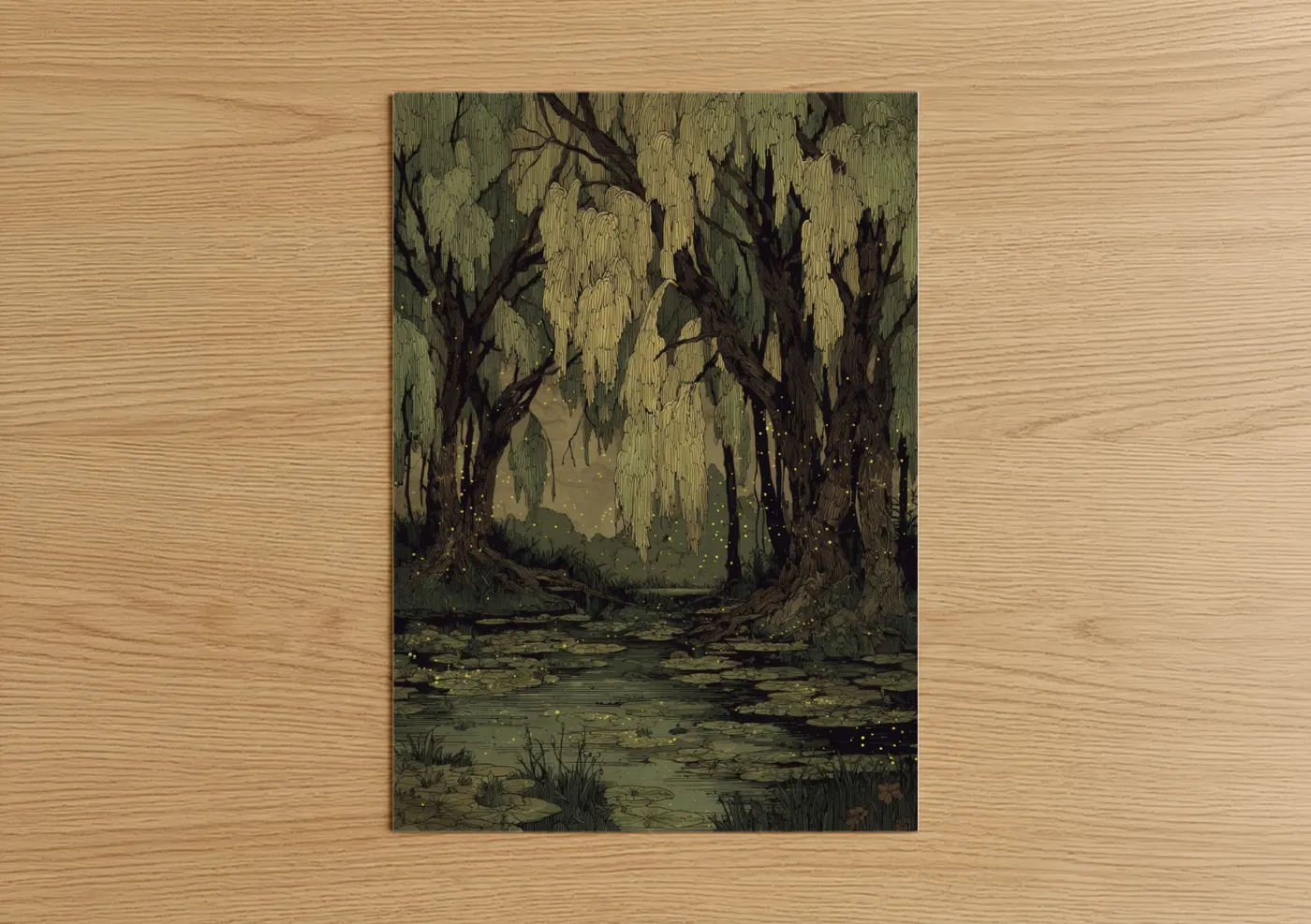 Enchanted Willow Forest Mystical Woodland Wall Art