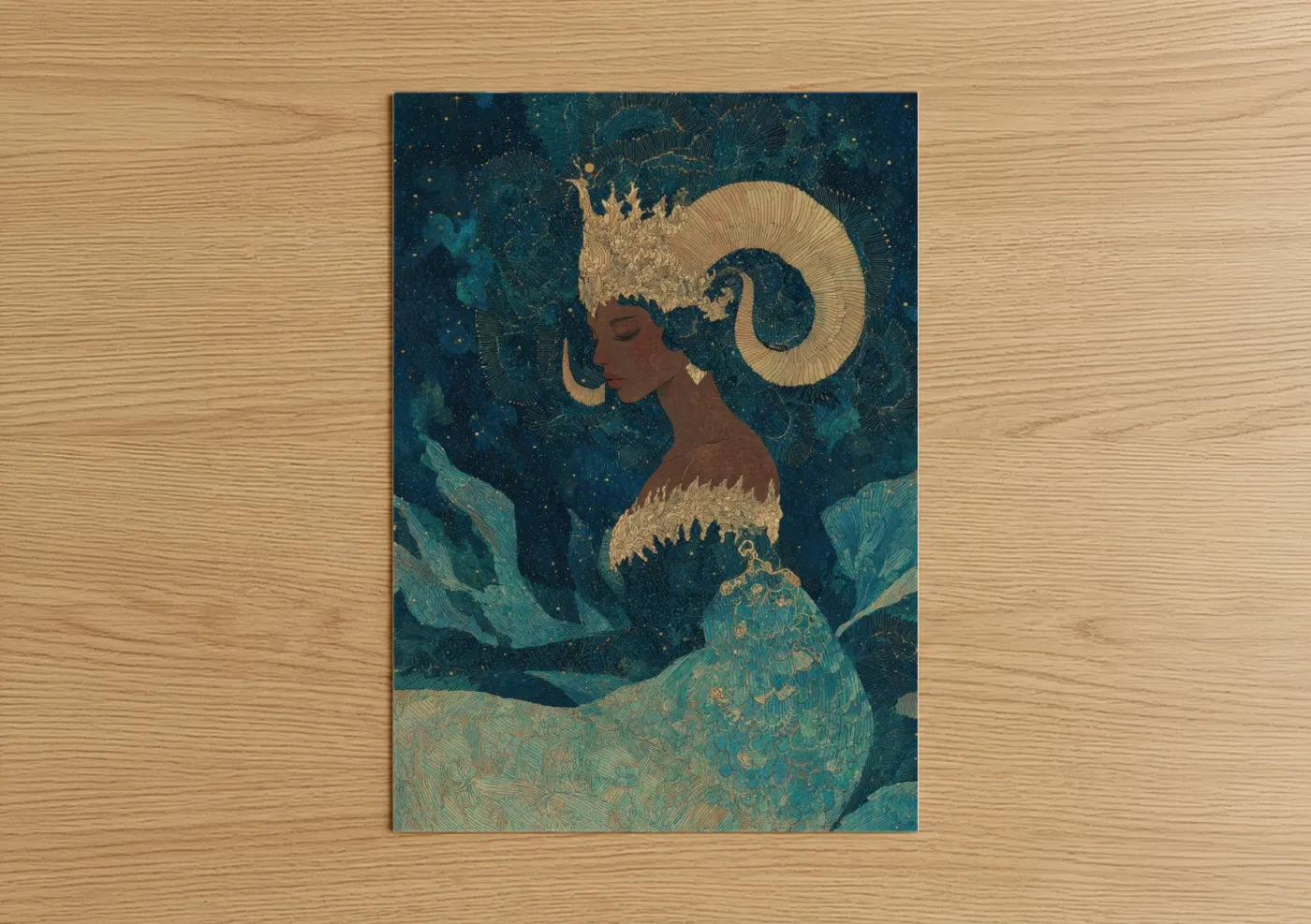 Celestial Capricorn Zodiac Wall Art