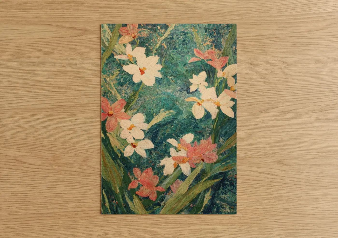 Cream Orchid Garden Floral Art Wall Art