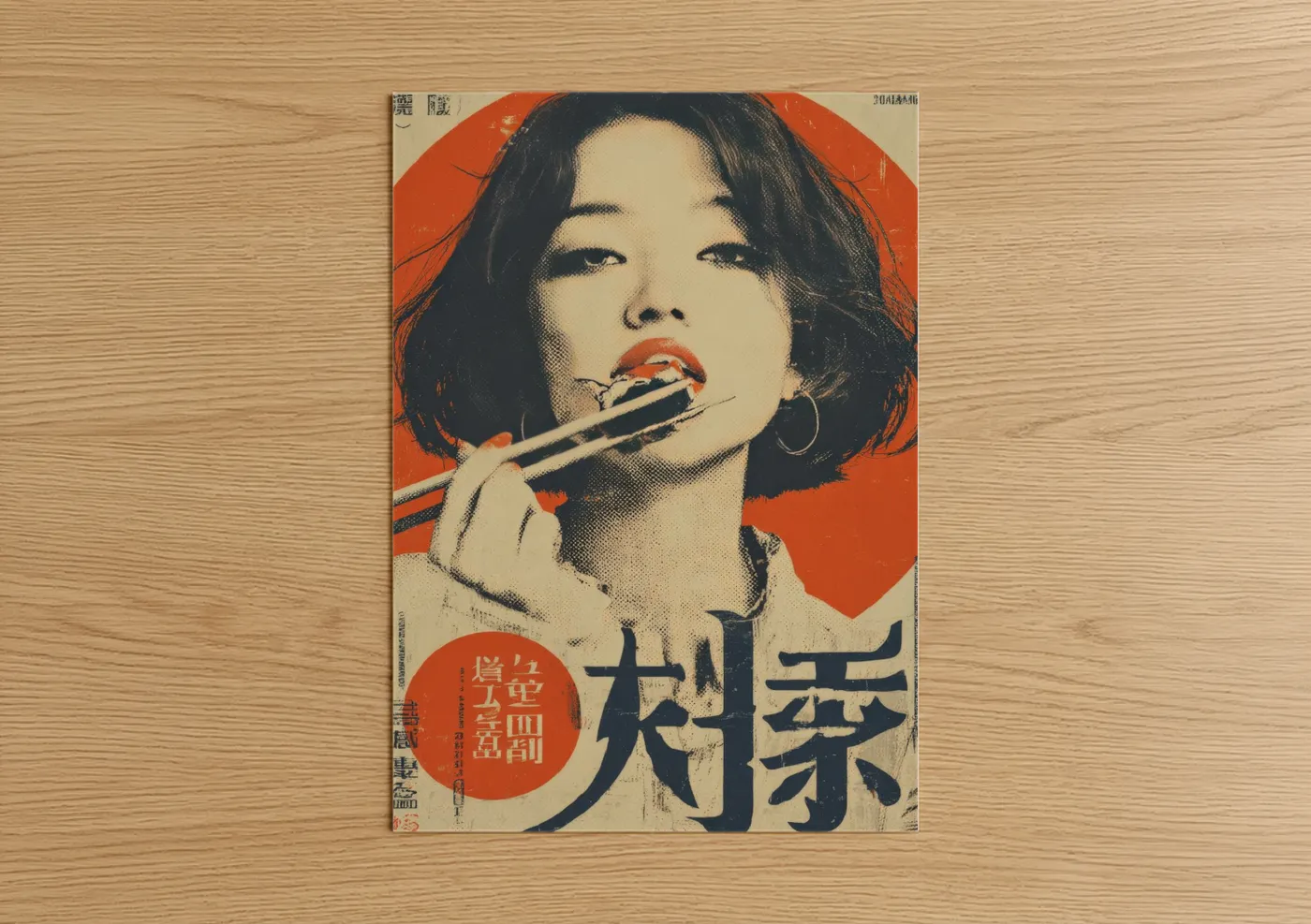 Vintage Japanese Ad Beauty Portrait Poster Wall Art