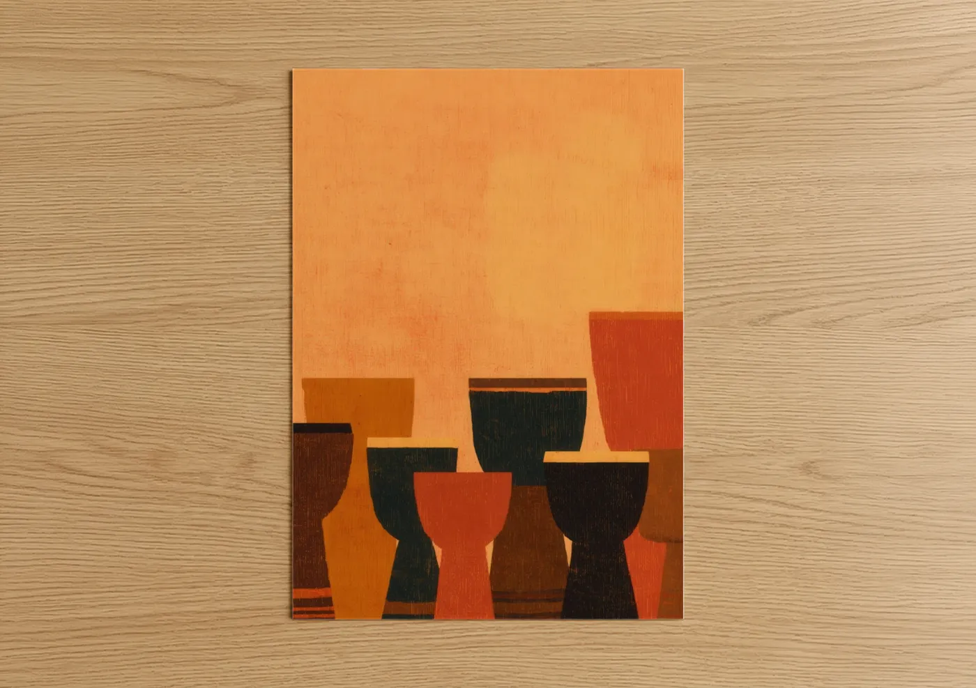 Silhouette Drums Abstract Geometric Wall Art