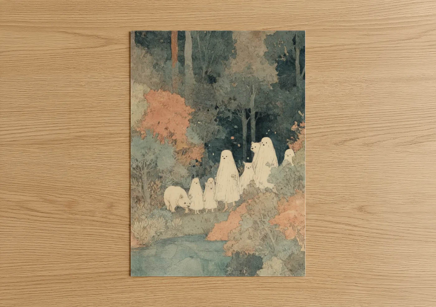 Ghostly Forest Gathering Halloween Wall Art