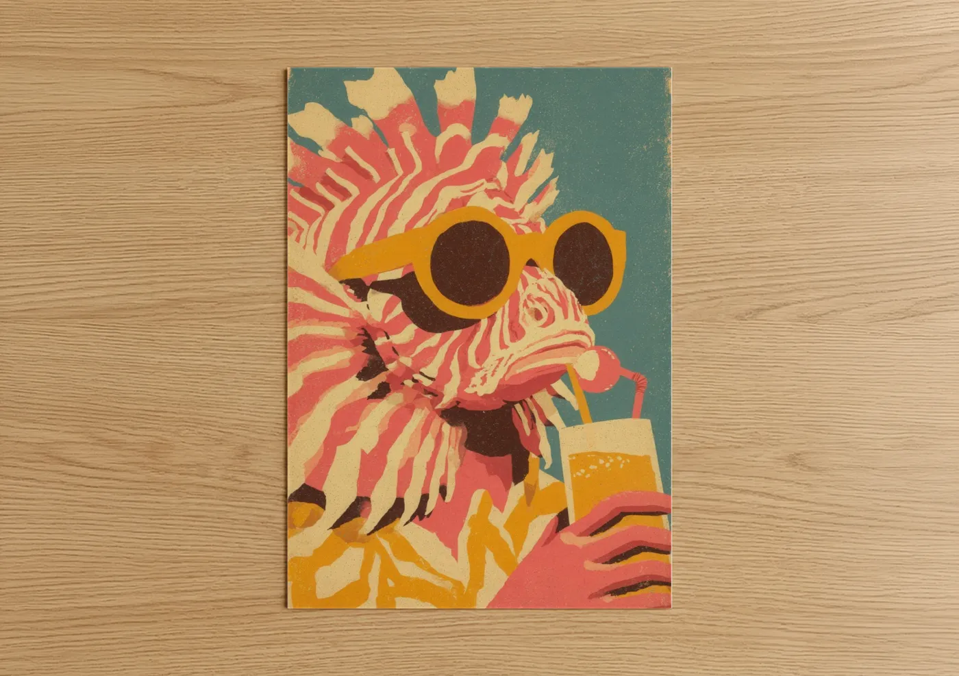 Tropical Lionfish Pop Art Illustration Wall Art