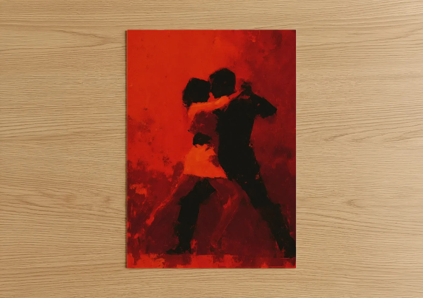 Passionate Salsa Dancers Red Wall Art