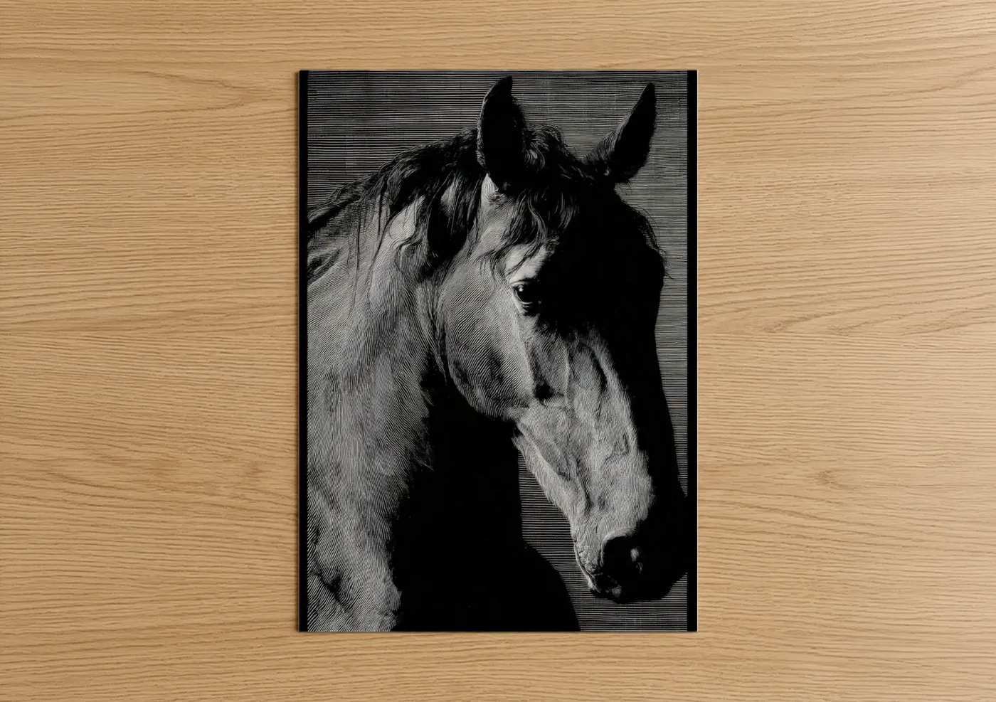 Noble Andalusian Horse Black and White Wall Art