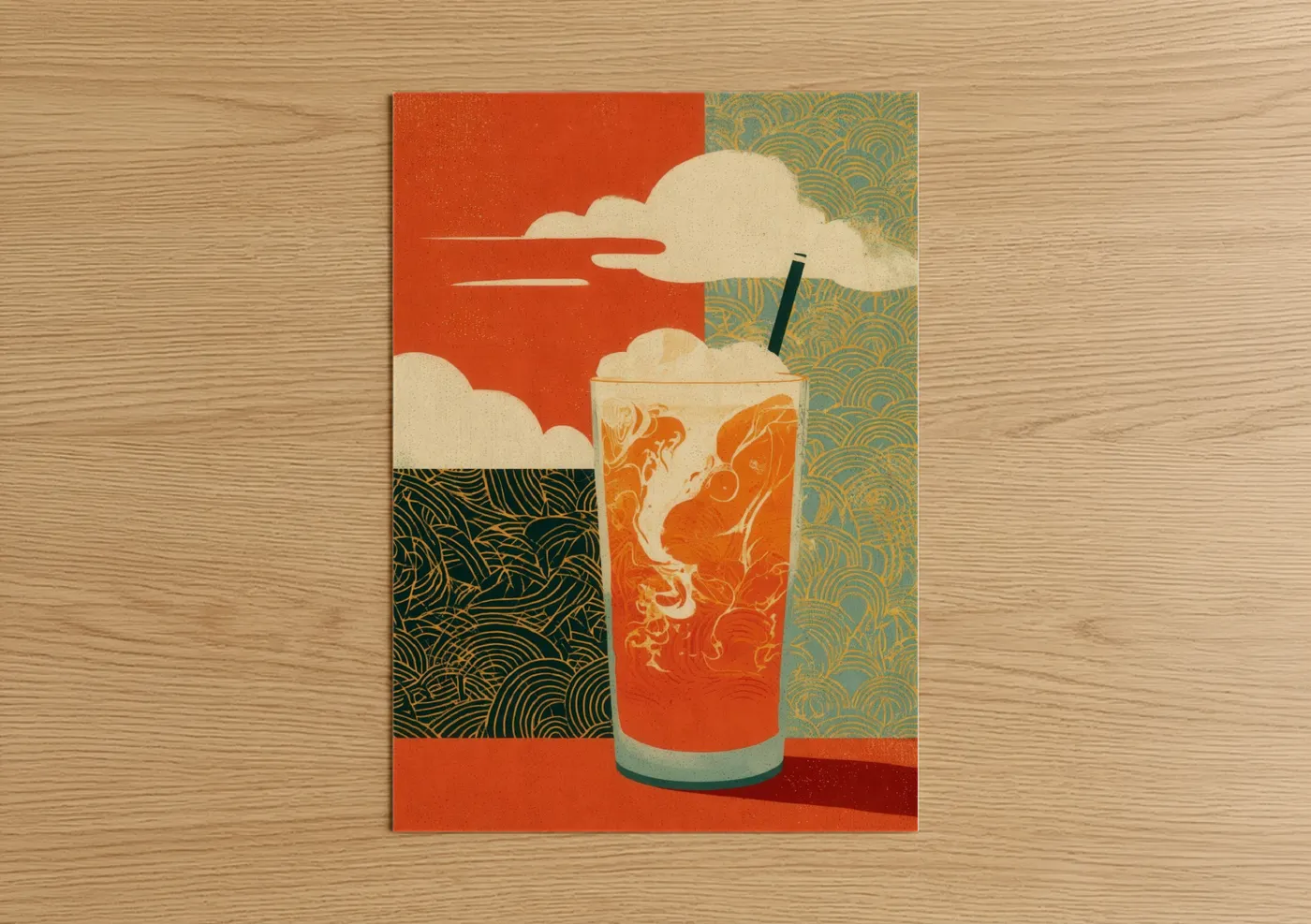 Vibrant Iced Tea Minimalist Wall Art