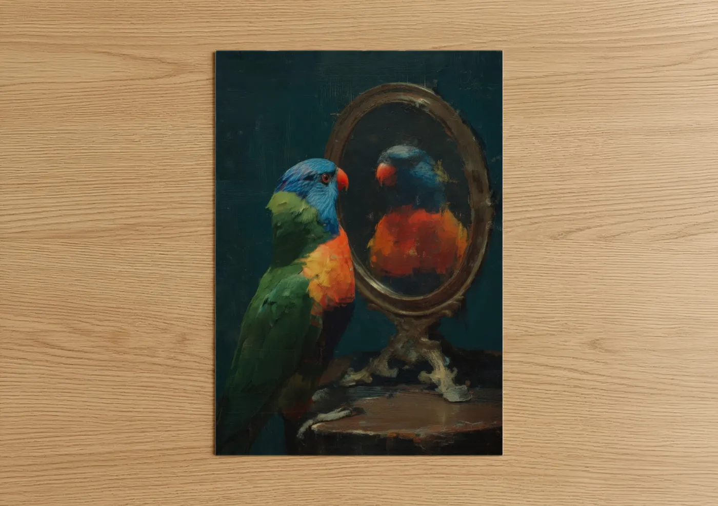 Rainbow Lorikeet Mirror Reflection Wall Art