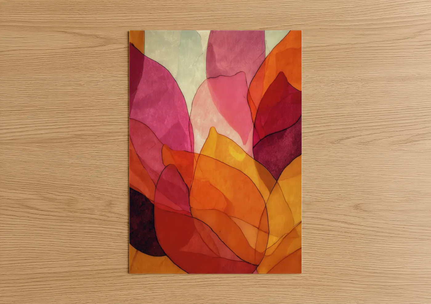 Vibrant Lotus Petals Abstract Floral Wall Art