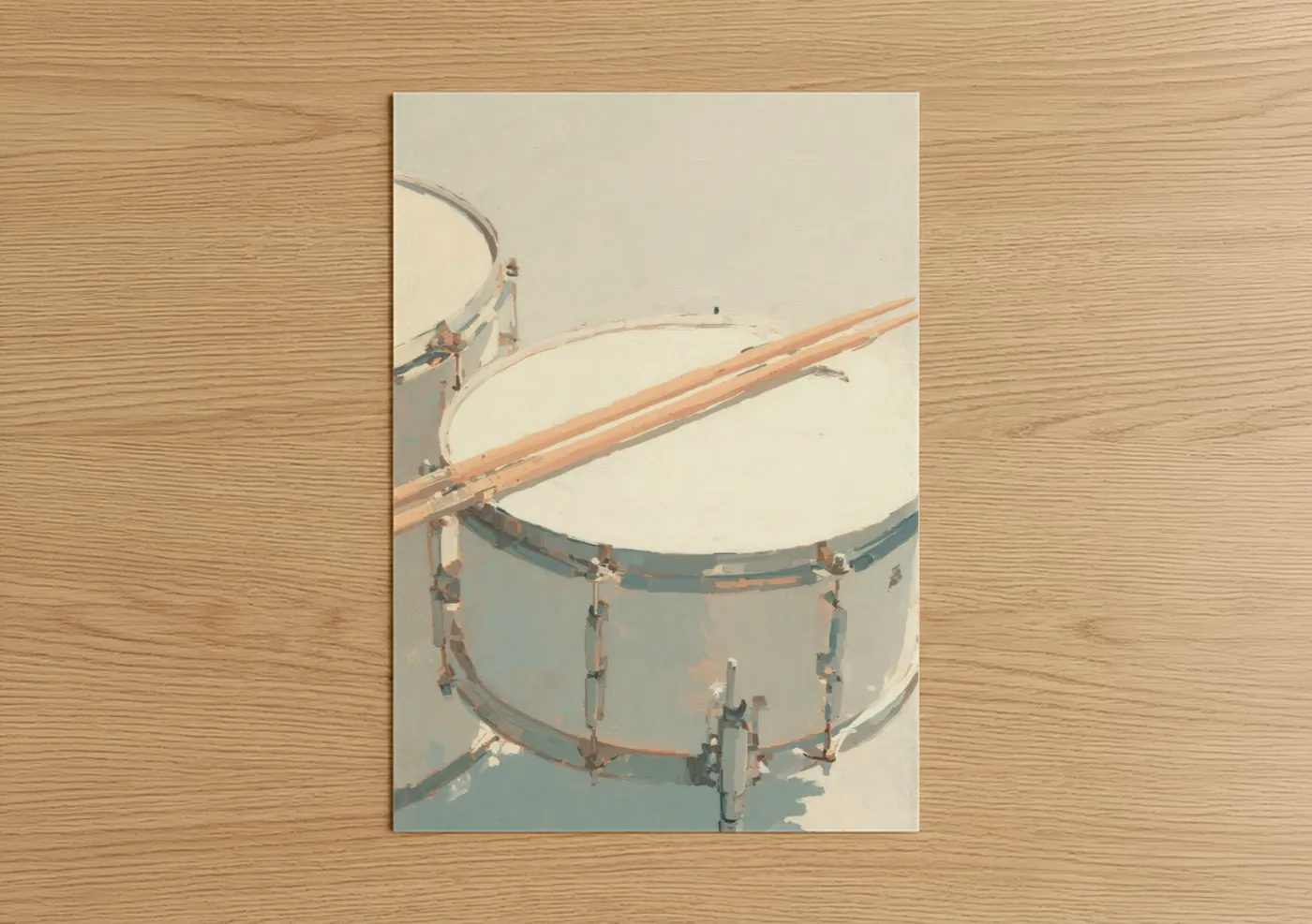 Vintage Drum Kit Minimalist Photography Wall Art