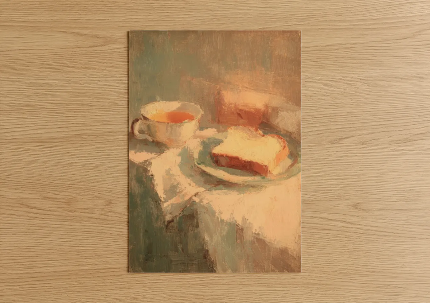 Warm Breakfast Toast and Tea Still Life Wall Art
