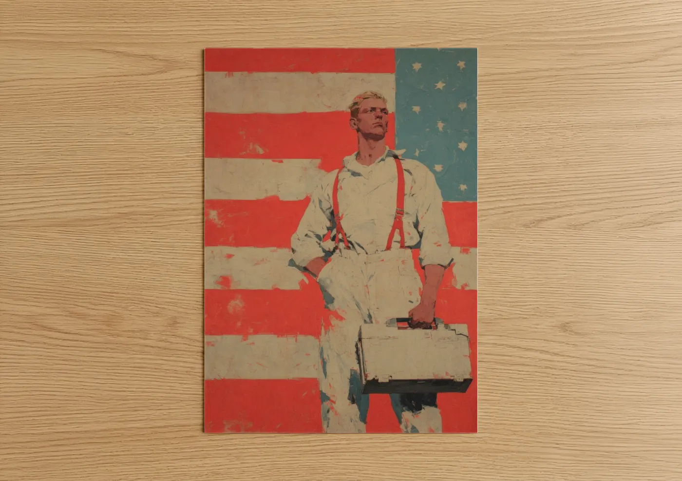American Worker Labor Day Vintage Poster Wall Art